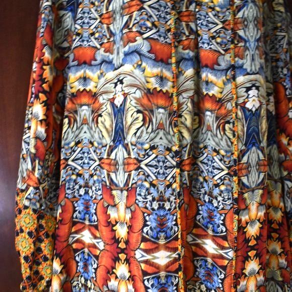 Olive Hill Boho Blouse Size Medium Long Sleeve Colorful Flowy Top Festival - Picture 10 of 16